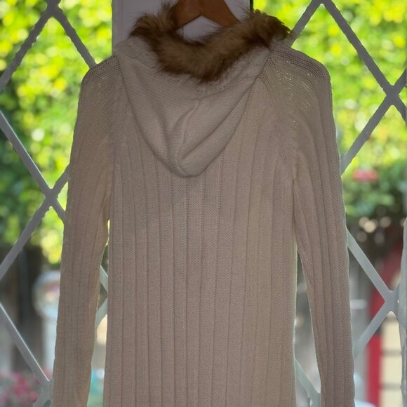 Seventh Avenue Long Hooded Faux Fur Sweater  Size XL - Picture 6 of 9